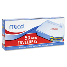 Mead Plain White Self-Seal Business Envelopes