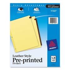 Avery 31-tab Leather Preprinted Dividers