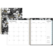 Blue Sky Baccara DarkFloral Design Monthly Planner