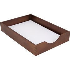 Carver Walnut Finish Solid Wood Desk Trays