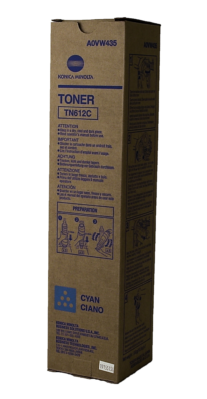 Konica Minolta A0VW435 (TN-612C) Cyan OEM Toner Cartridge