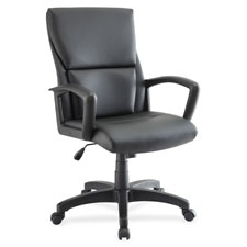 Lorell Euro Design Leather Exec. Mid-back Chair