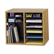 Safco Adjustable 12-Slot Wood Literature Organizer