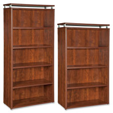 Lorell Ascent Series Cherry Laminate Bookcase