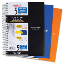 Mead 9-1/2"x6" Five Star 5-Subject Notebook