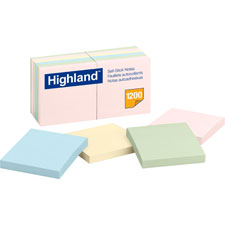 3M Highland Assorted Plain Notepads