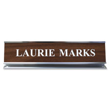 Xstamper Pedestal Aluminum 2"x10" Desk Sign