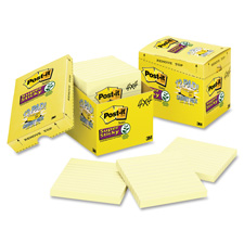 3M Post-it Super Sticky Canary Lined Cabinet Pak