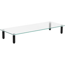 Lorell 4-leg Single Shelf Glass Monitor Stand