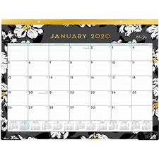 Blue Sky Baccara Floral Design Calendar Desk Pad