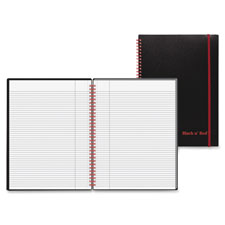 Black n' Red Wirebound Poly Notebook w/front Pkt