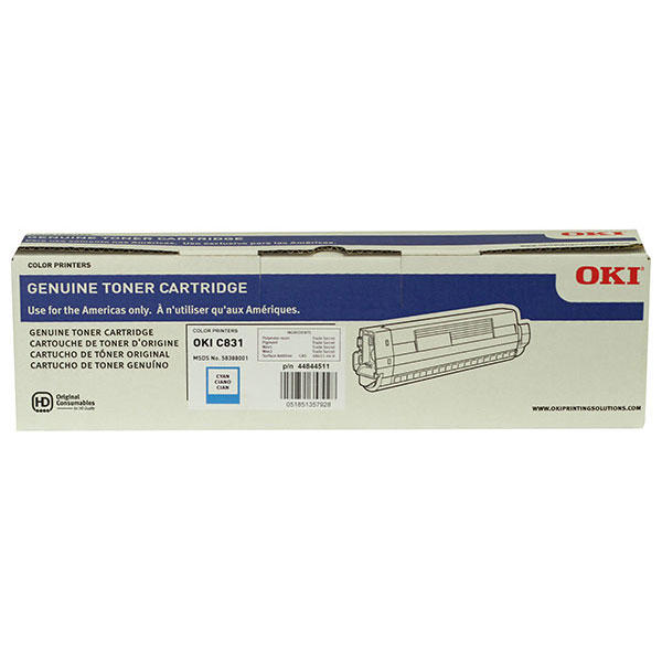 Okidata 44844511 Cyan OEM Toner Cartridge