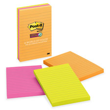 3M Post-it Super Sticky 4" RioDJaniero Lined Notes