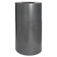 Genuine Joe Classic Cylinder Gray Waste Receptacle