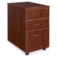 Lorell Essentials Mahogany B/B/F Mobile Pedestal