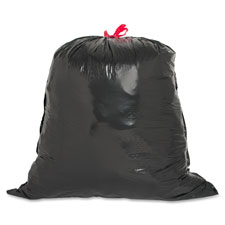 Genuine Joe Black Flex Drawstring Trash Liners