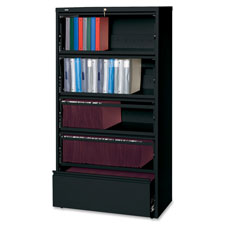 Lorell Receding Drawer Black Lateral Files