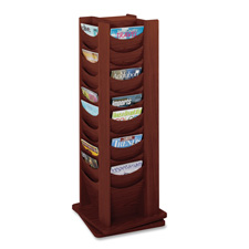 Safco 48-Pocket Solid Wood Rotating Display Rack