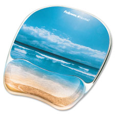 Fellowes Sand Beach Image Gel Mouse Pad Wrist Rest