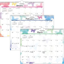 At-A-Glance Watercolors Recyc. Mthly Wall Calendar