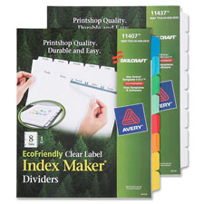 SKILCRAFT 8-Tab Clear Label Index Maker Dividers