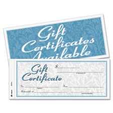 Adams Two-part Carbonless Gift Certificates