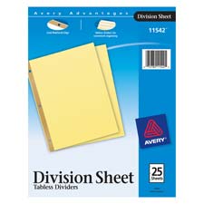 Avery Gold Line 3-Hole Reinforced Sheet Dividers