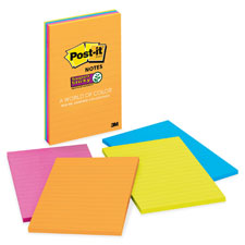 3M Post-it Super Sticky Jewel Pop Lined Note Pads