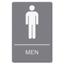 U.S. Stamp & Sign ADA Men's Restroom Sign w Symbol