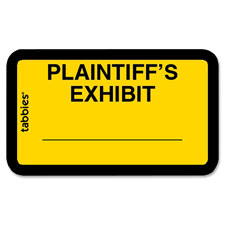 Tabbies Plaintiff's Exhibit Legal File Labels