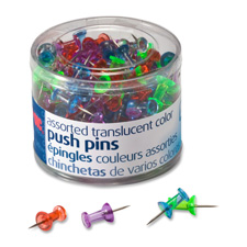 Officemate Translucent Plastic Pushpins