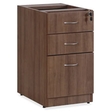 Lorell Essentials Walnut B/B/F Fixed Pedestal