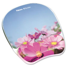 Fellowes Flowers Design Gel Mouse Pad Wrist Rest