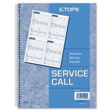 Tops Service Call 2-part Spiral Message Slip Book