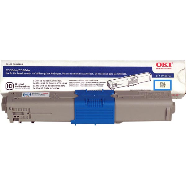 Okidata 44469703 Cyan OEM Toner Cartridge