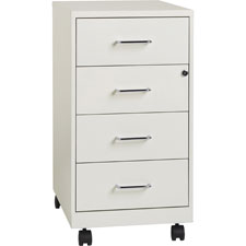 Lorell 26-1/2" White Mobile Storage Cabinet