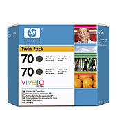 HP CB339A (HP 70) Black OEM Ink Cartridge (twin pk)