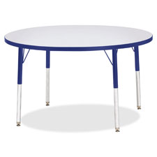 Jonti-Craft Elem. Ht Gray Top Color Edge Rnd Table