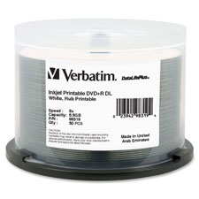 Verbatim 8.5GB 8X DVD+R DL Spindle