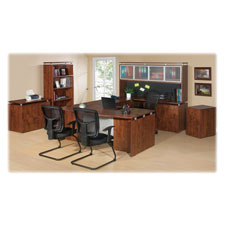 Lorell Ascent Cherry Laminate Desking