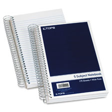 Tops 5 Subject Wirebound Notebook