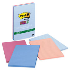 3M Post-it Lined 4x6 Super Sticky Notes