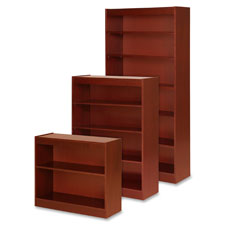 Lorell Panel End Cherry Hardwood Veneer Bookcase