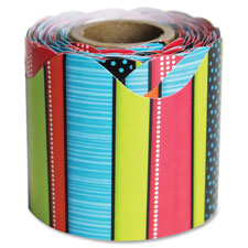 Carson Colorful Owls Cont. Roll Scalloped Border