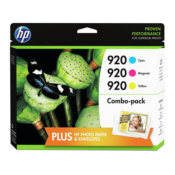 HP B3B30FN (HP 920) Cyan, Magenta, Yellow OEM Inkjet Combo Pack