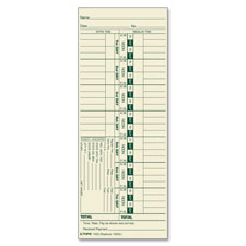 Tops Manila Stock Weekly Time Cards