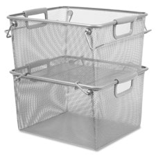 Lorell Carry Handle Stacking Mesh Storage Bin