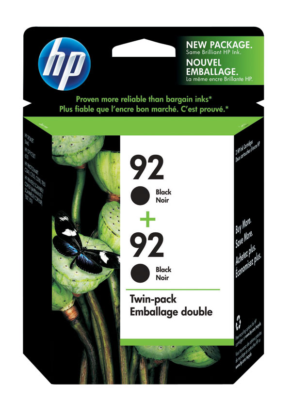 HP C9512FN (HP 92) Black OEM Inkjet Cartridge (2 pk)