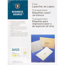 Bus. Source Clear Laser Print Mailing Labels