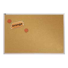 Quartet Aluminum Frame Natural Cork Board